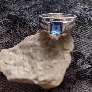 Silver Sapphire men's ring